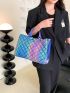 Holographic Quilted Detail Top Handle Bag