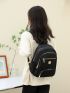 Metal Decor Functional Backpack