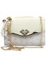 Mini Faux Pearl & Bow Decor Square Bag