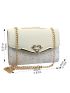 Mini Faux Pearl & Bow Decor Square Bag