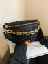 Quilted Chain Decor Waist Bag