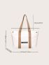 Letter Graphic Shoulder Tote Bag