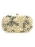 Floral Beaded Evening Bag, Women's Clutch Box Purse, Chain Handbag For Wedding Prom