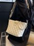 Quilted Pattern Chain Square Bag