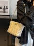 Quilted Pattern Chain Square Bag