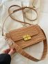 Crocodile Embossed Flap Square Bag