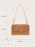 Crocodile Embossed Flap Square Bag