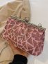 Rhinestone Decor Kiss Lock Chain Evening Bag