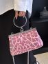 Rhinestone Decor Kiss Lock Chain Evening Bag