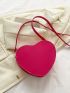 Neon Pink Studded Decor Heart Design Novelty Bag