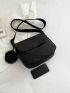 Minimalist Flap Messenger Bag With Coin Purse