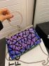 Sequin Rhinestone Decor Kiss Lock Chain Evening Bag