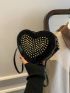 Mini Studded Decor Heart Design Novelty Bag