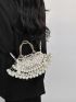 Faux Pearl Decor Hollow Out Design Novelty Bag
