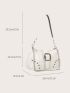 Studded & Buckle Decor Chain Hobo Bag