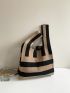 Striped Pattern Crochet Bag