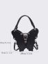 Buckle Decor Shoulder Bag Butterfly Design Novelty Bag