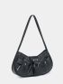 Studded Decor Hobo Bag