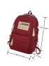 Letter Patch Decor Functional Backpack