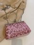 Colorblock Sequin & Rhinestone Decor Square Bag