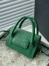 Mini Crocodile Embossed Flap Square Bag