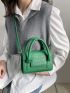 Mini Crocodile Embossed Flap Square Bag