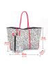 Dalmatian Print Shoulder Tote Bag With Coin Purse