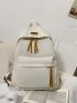 Letter Patch Decor Functional Backpack