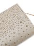 Glitter Rhinestone Decor Flap Envelope Bag