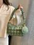 Ruched Design Shoulder Bag With Coin Purse