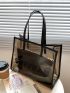 Clear Shoulder Tote Bag With Inner Pouch