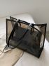 Clear Shoulder Tote Bag With Inner Pouch