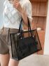 Clear Shoulder Tote Bag With Inner Pouch