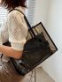 Clear Shoulder Tote Bag With Inner Pouch