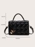 Quilted Detail Flap Square Bag