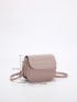 Mini Geometric Embossed Flap Saddle Bag