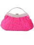 Neon Pink Rhinestone Decor Evening Bag