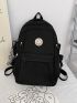 Men Letter Patch Decor Laptop Backpack With Bag Charm