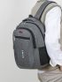 Men Letter Graphic Laptop Backpack Camping Bag