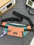 Colorblock Letter Patch Decor Fanny Pack Without Bag Charm