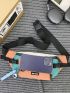 Colorblock Letter Patch Decor Fanny Pack Without Bag Charm