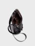 Quilted Metal Decor Chain Hobo Bag