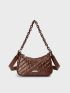 Quilted Metal Decor Hobo Bag