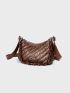 Quilted Metal Decor Hobo Bag