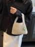 Minimalist Straw Bag With Bag Charm