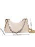 Litchi Embossed Chain Baguette Bag