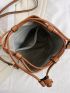 Mini Two Tone Drawstring Design Bucket Bag