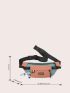 Letter Patch Decor Fanny Pack With Bag Charm