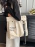 Slogan Graphic Shopper Bag