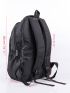 Men Letter Patch Laptop Backpack